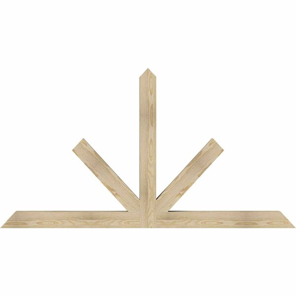 Ekena Millwork Saratoga Rough Sawn Timber Gable Bracket, Douglas Fir, 72"W x 39"H x 4"D x 4"F, 13/12 Pitch GBW072X39X0404SAR00RDF - main